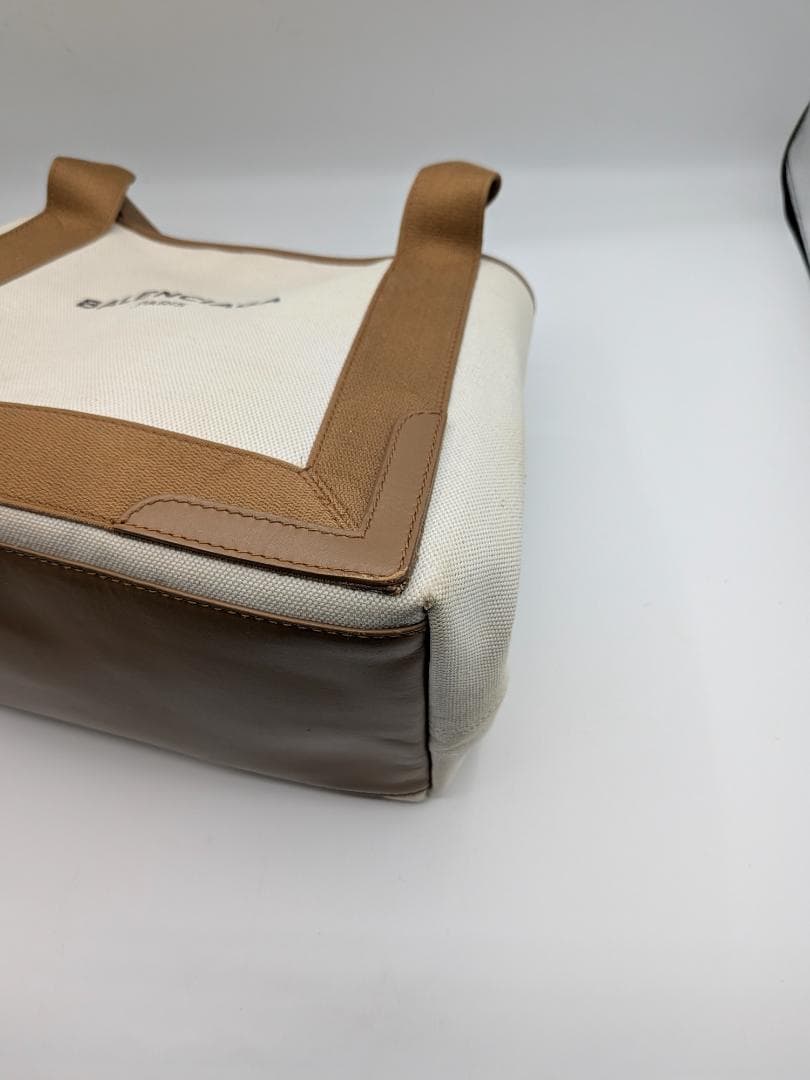 良品✨ バレンシアガ ネイビーカバス キャンバス ベージュ 0LJ