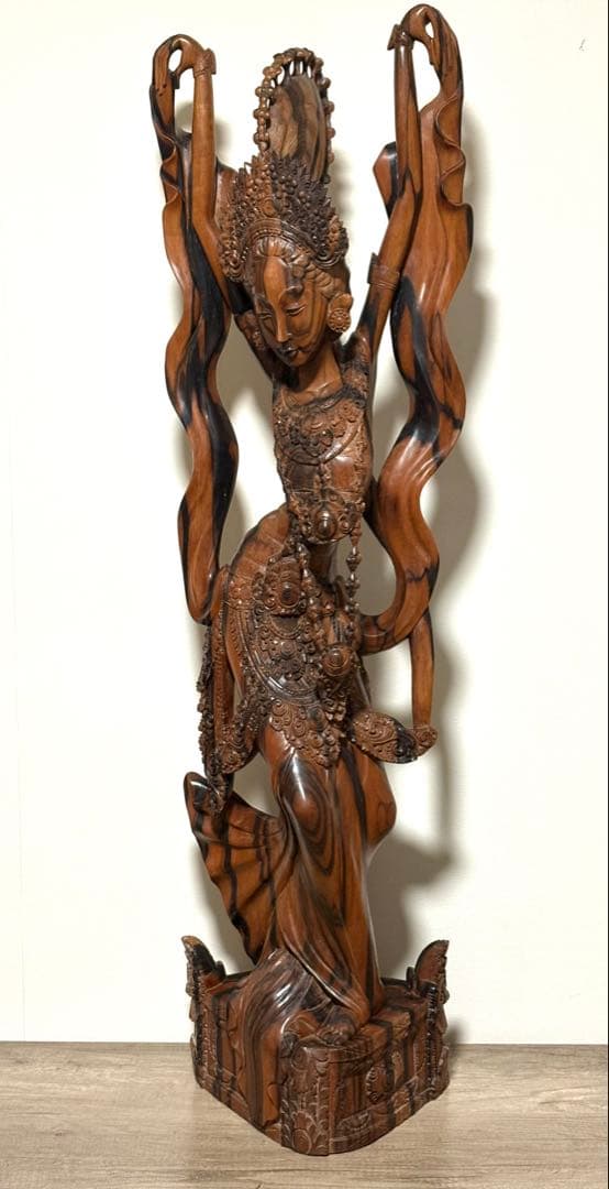 【130cm】 バリ　木製彫刻 女性像