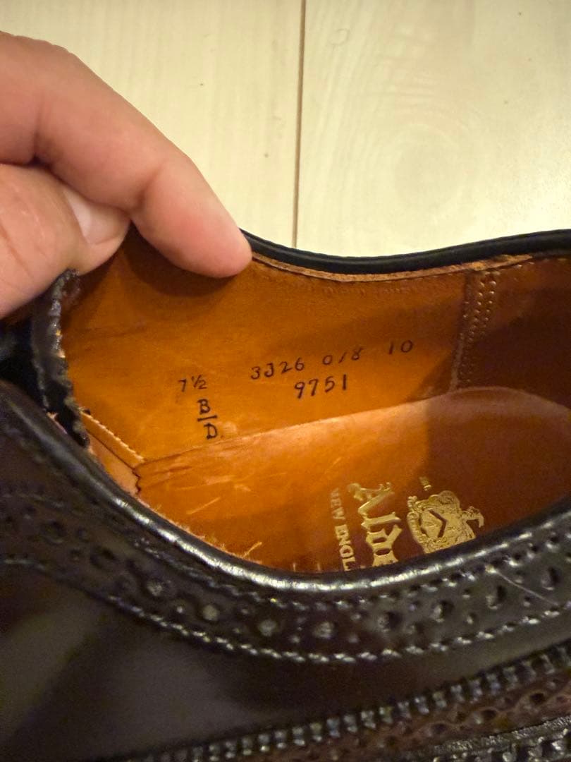 オールデン コードバン ロングウィングチップ 9751黒　7 1/2D 美品