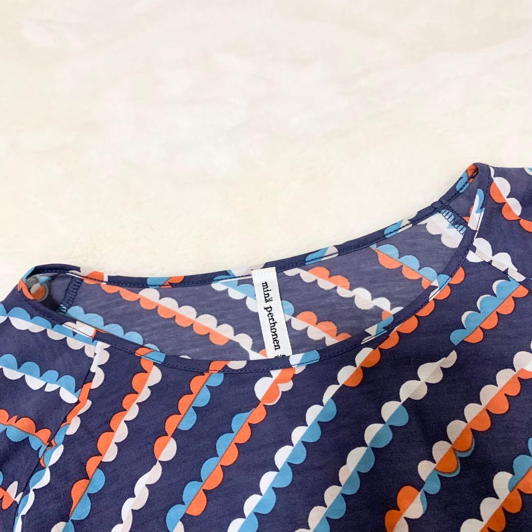 mina perhonen lumpy チュニック 総柄 ネイビー 38