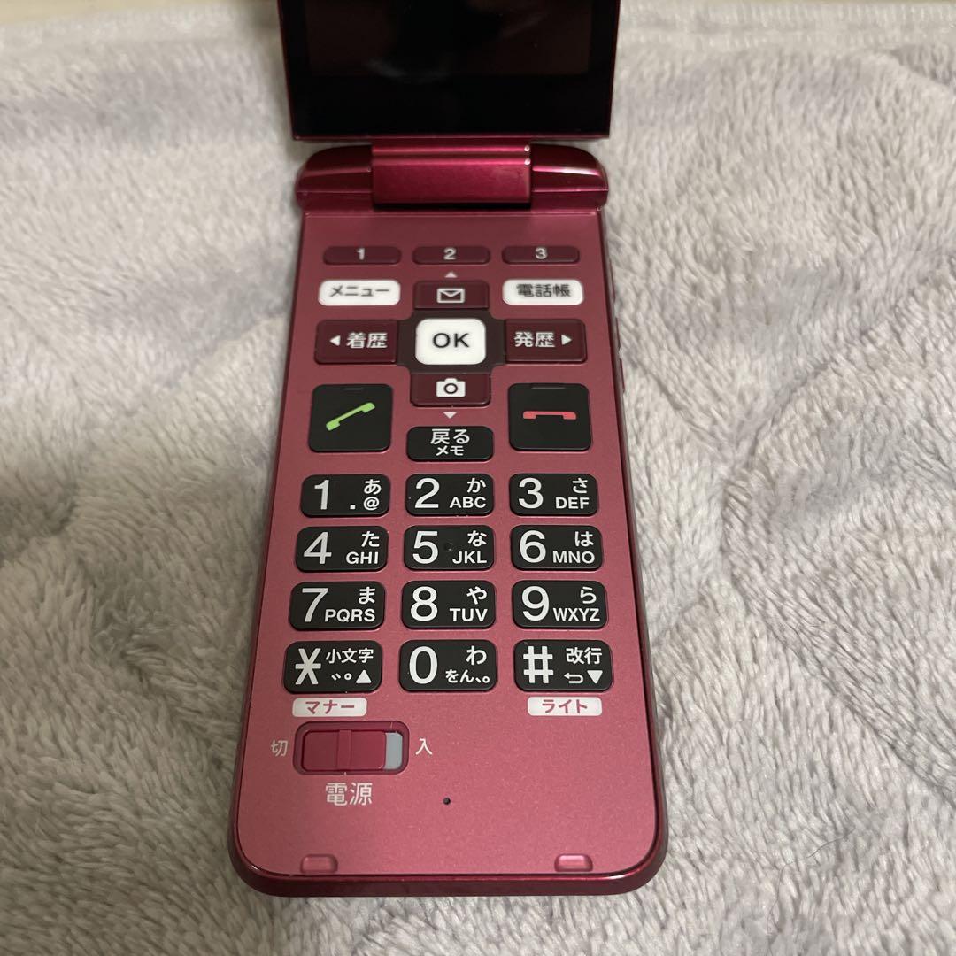 【美品】KYOCERA 京セラ かんたんケータイライト KYF43 ワインレッド