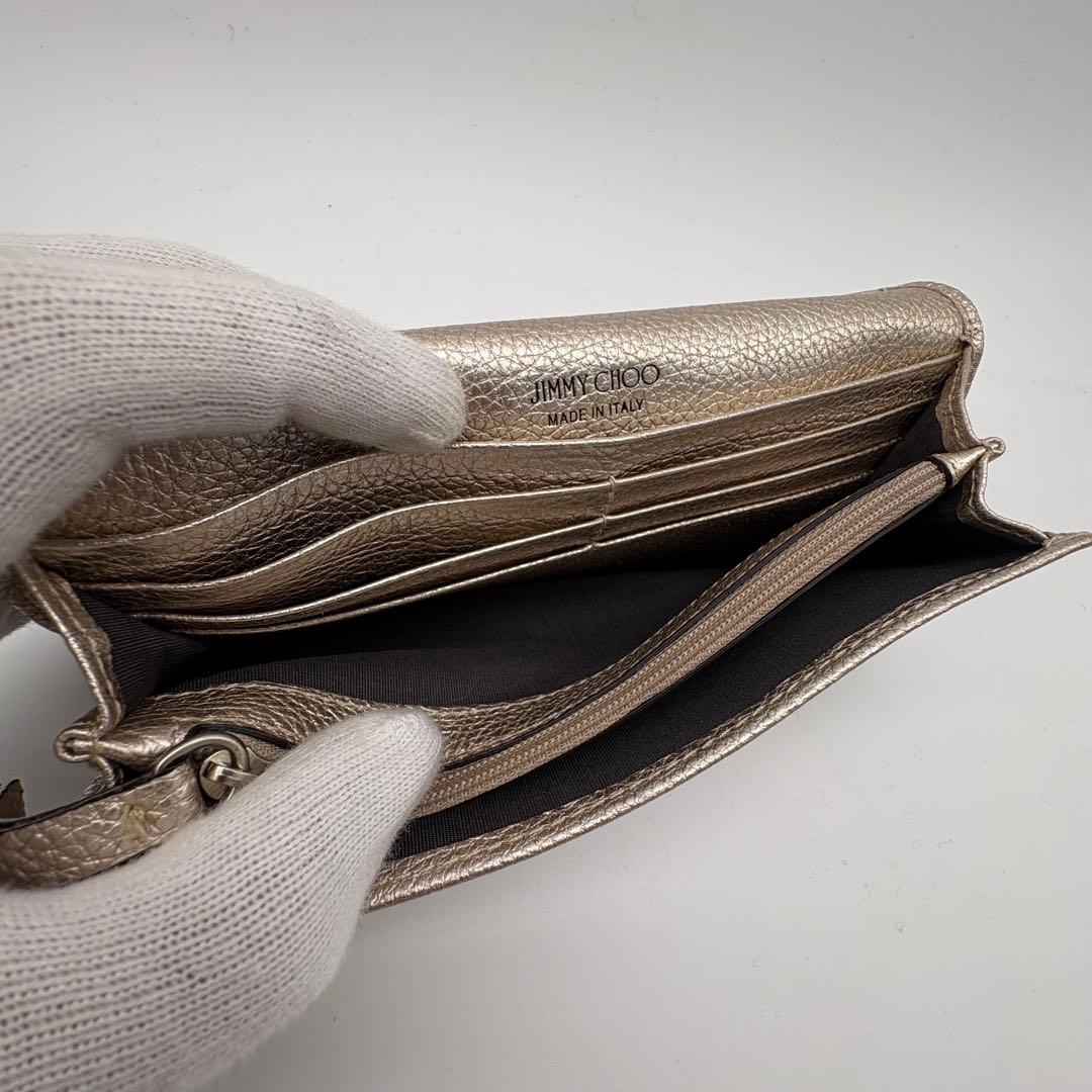 未使用箱付　ジミーチュー　長財布　スタッズ　ゴールド