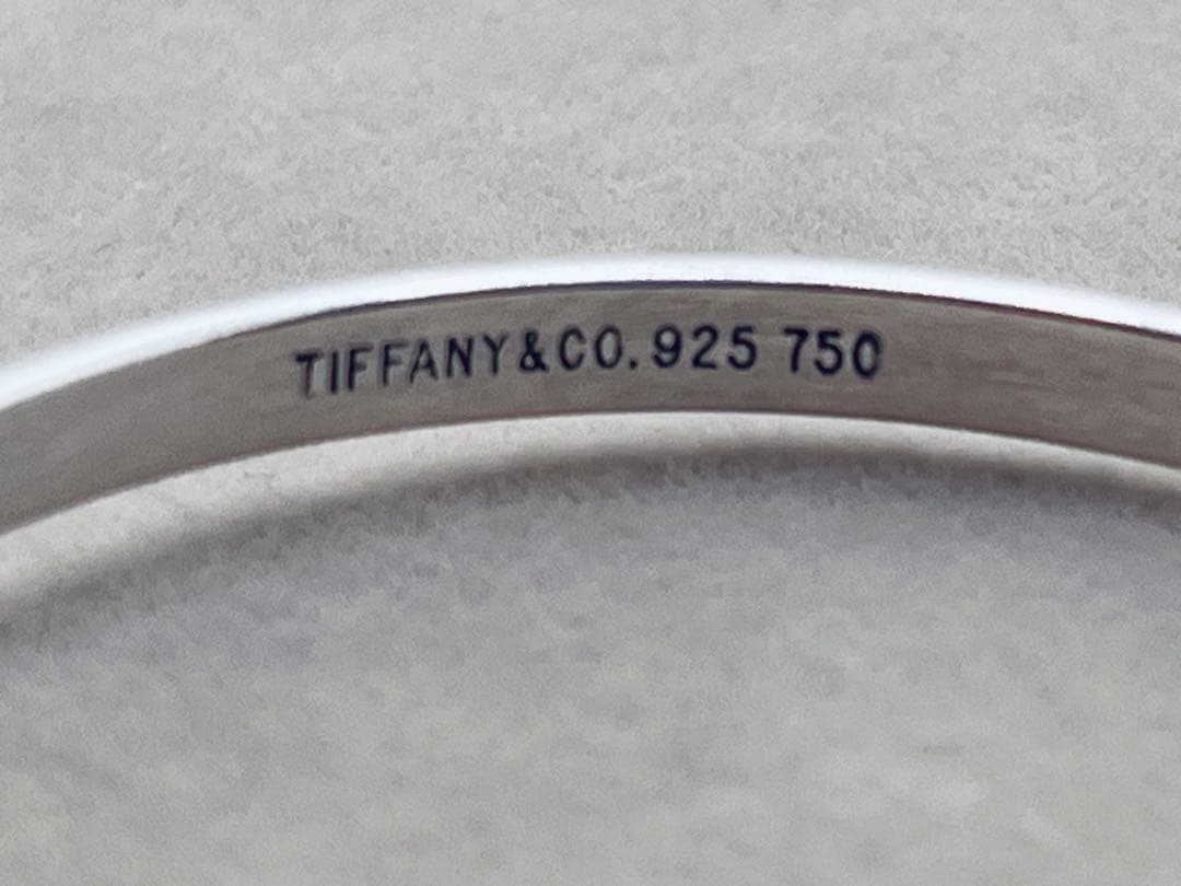 c341 ティファニー　フック&アイ　バングル　シルバー　925/750 k18