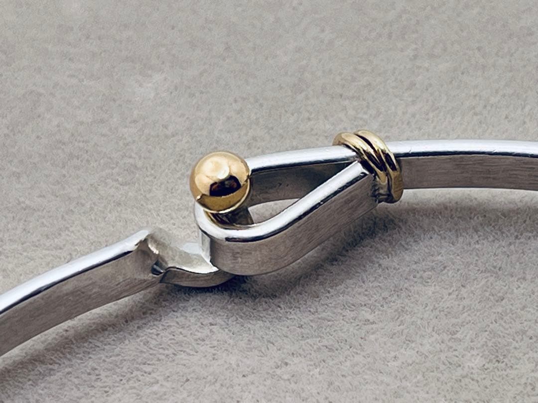 c341 ティファニー　フック&アイ　バングル　シルバー　925/750 k18