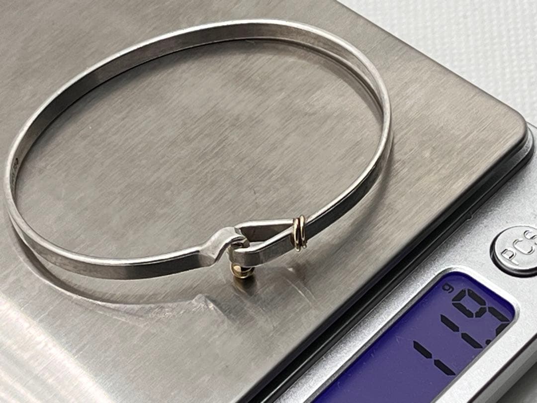 c341 ティファニー　フック&アイ　バングル　シルバー　925/750 k18