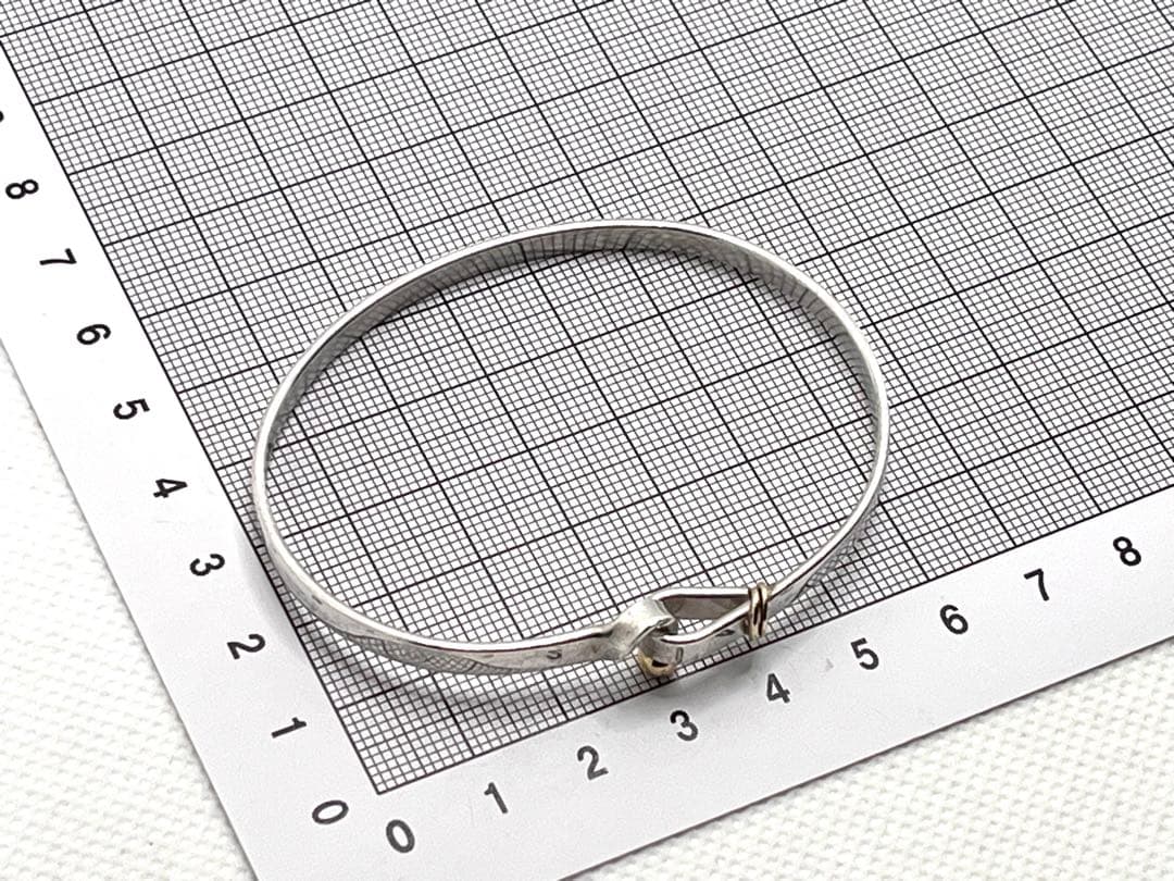 c341 ティファニー　フック&アイ　バングル　シルバー　925/750 k18