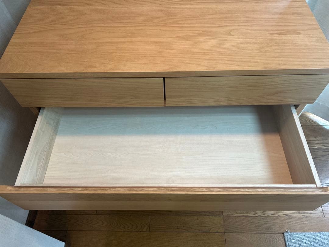 無印良品　木製チェスト 4段オーク材突板幅8 8x奥行44x高さ83cm