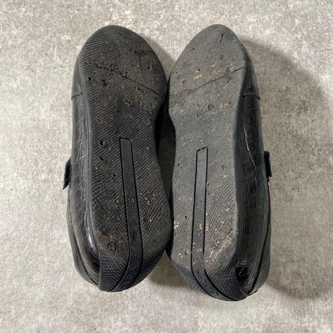 PRADA プラダ　革靴　ビジネス　シューズ　クロコ型押し　ブラック　25.5