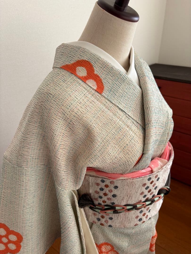 ❤️大人可愛い総絞り　舞花文様　超美品　新品畳紙付き