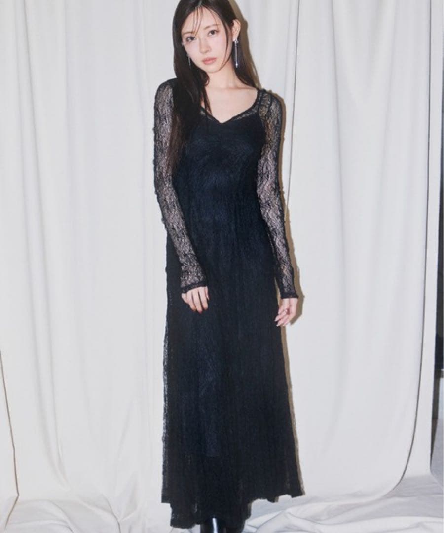 SNIDEL フロントギャザーレースドレス　結婚式　成人式