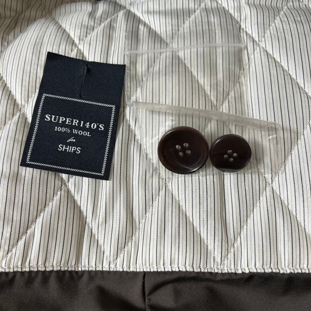 SHIPS ウール100% ブラウンピーコート