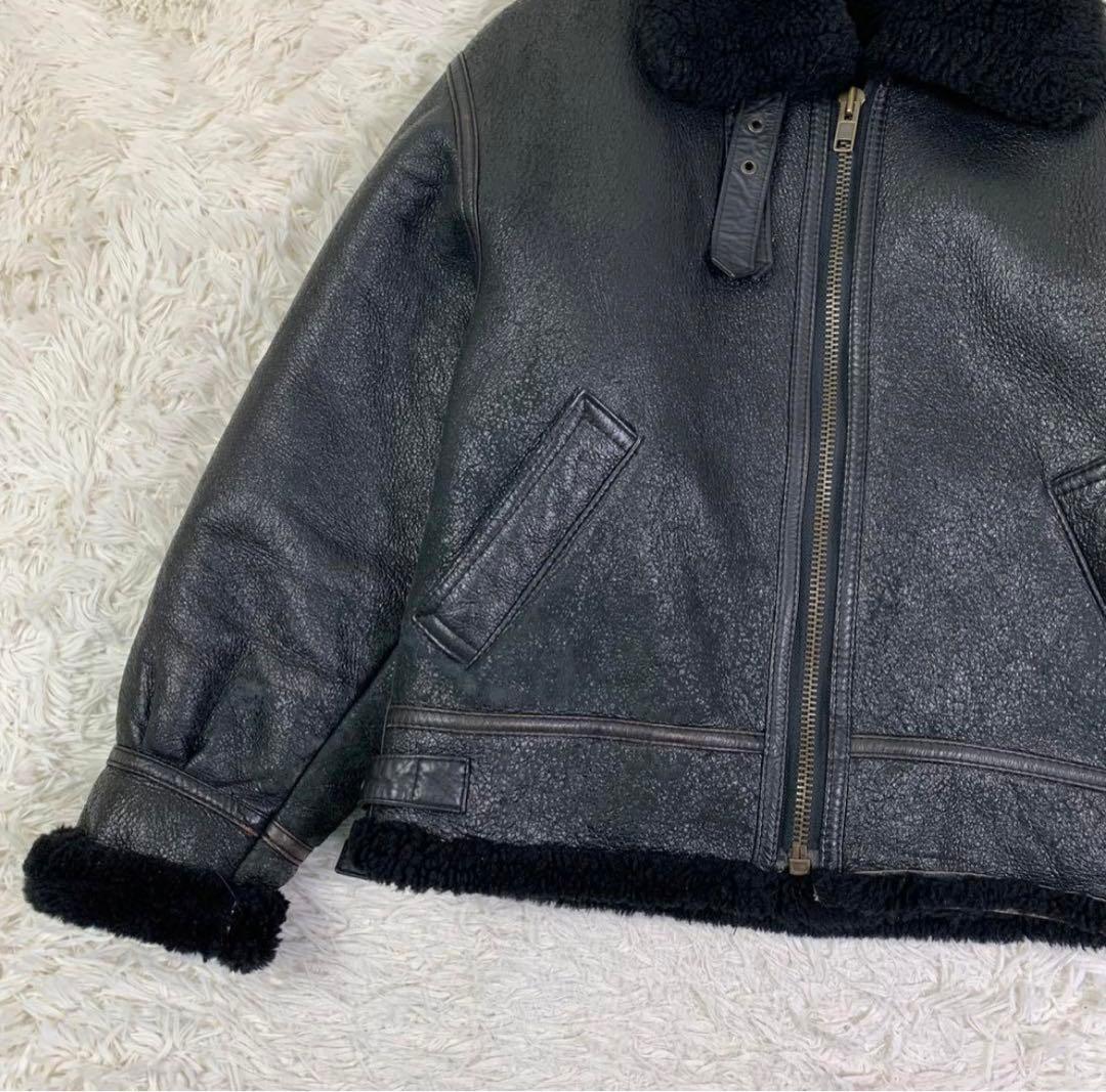 《激レア》B-3 ムートンジャケット ブラック メンズ ボンバー 羊革 M