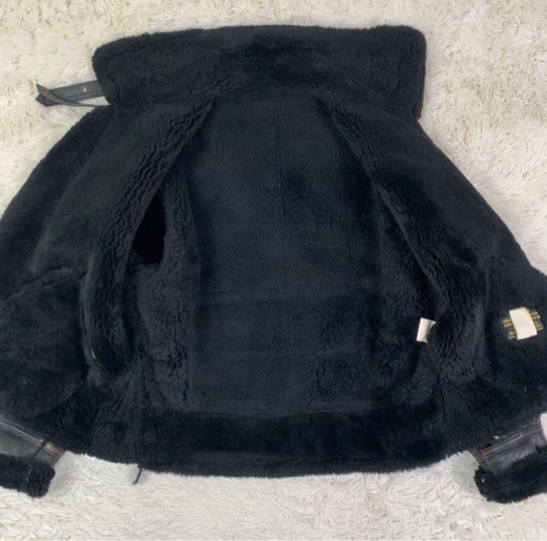 《激レア》B-3 ムートンジャケット ブラック メンズ ボンバー 羊革 M