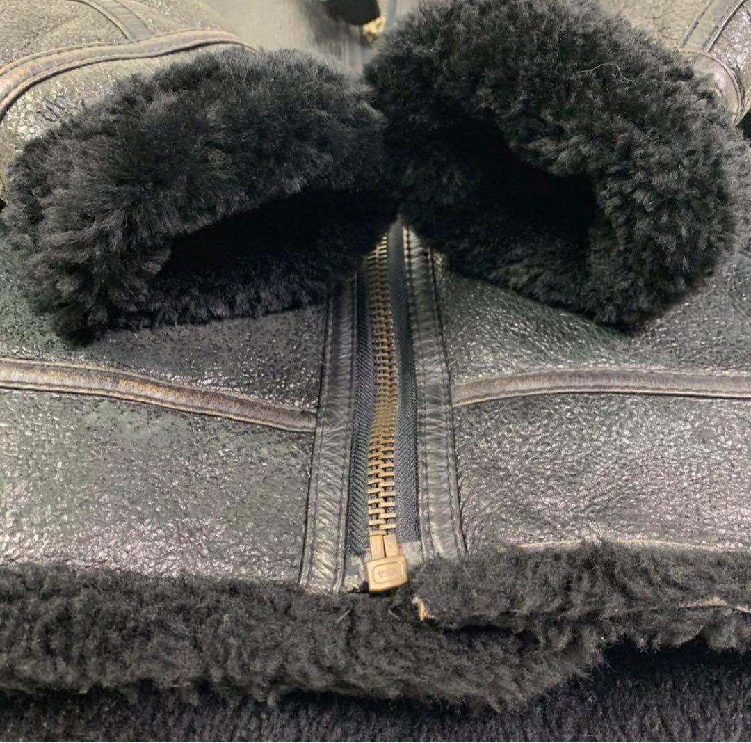 《激レア》B-3 ムートンジャケット ブラック メンズ ボンバー 羊革 M
