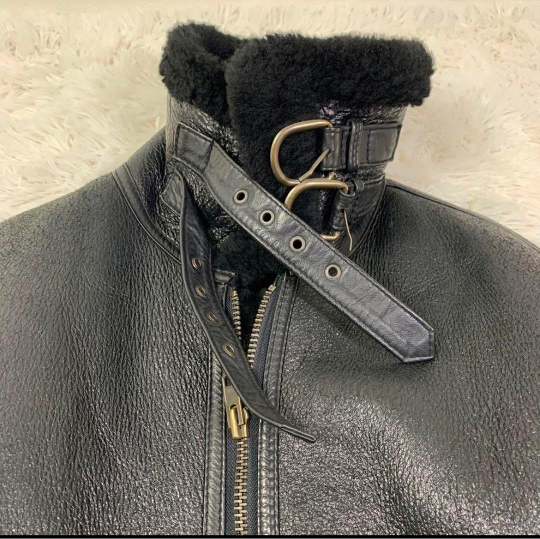 《激レア》B-3 ムートンジャケット ブラック メンズ ボンバー 羊革 M