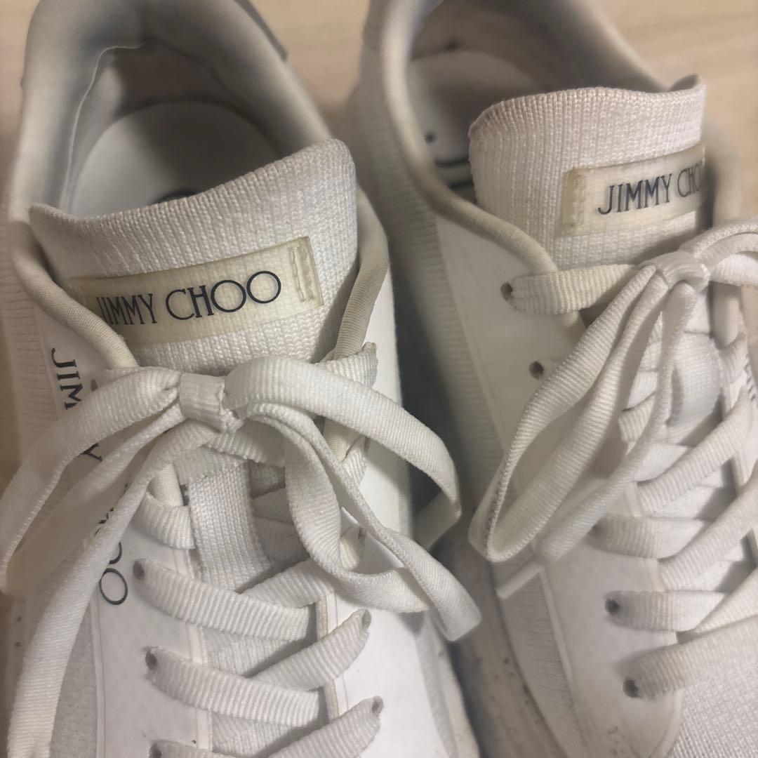 ジミーチュウ　ダイヤモンドカットスニーカー　ホワイト　38