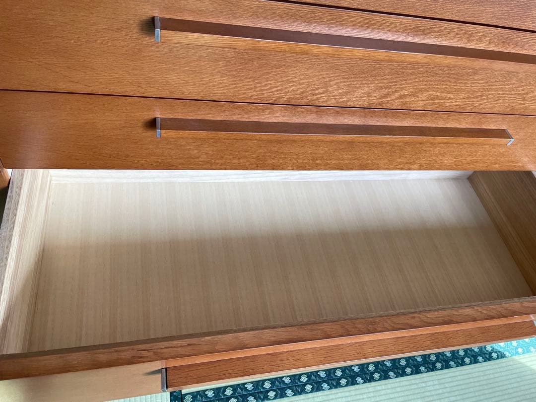 旭川家具　天然木製 ナラ材チェスト 幅1150mm