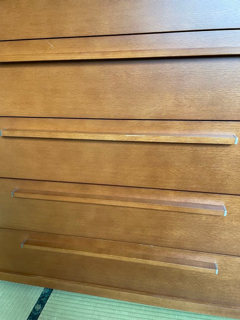 旭川家具　天然木製 ナラ材チェスト 幅1150mm