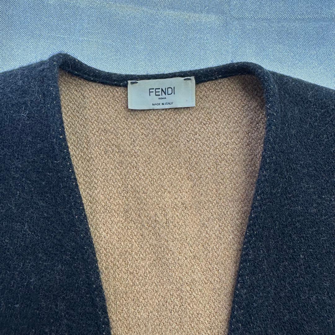 FENDI フェンディ　FF柄ポケット付カシミヤウールポンチョ　ケープ