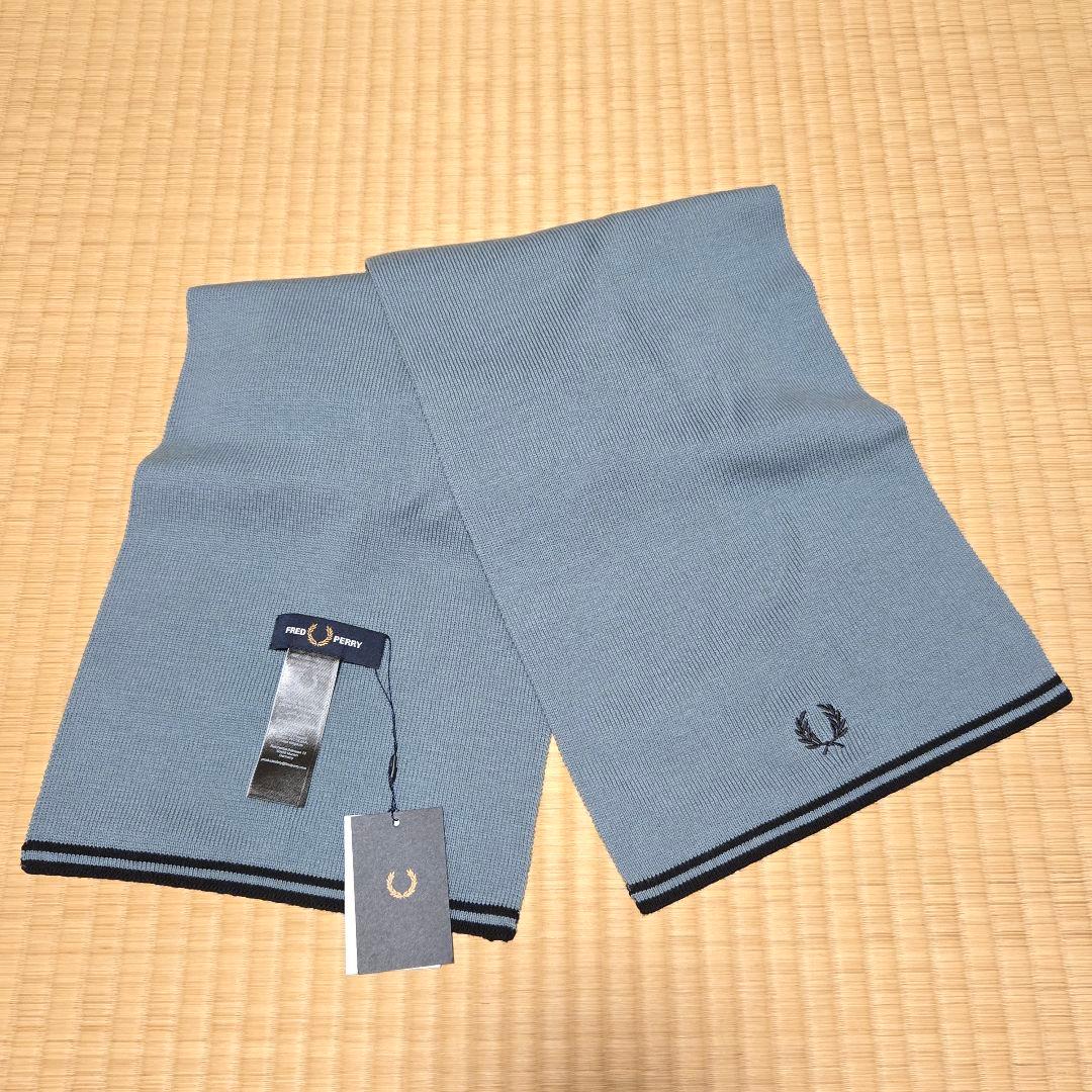 FRED PERRY フレッドペリー マフラー ライトブルー