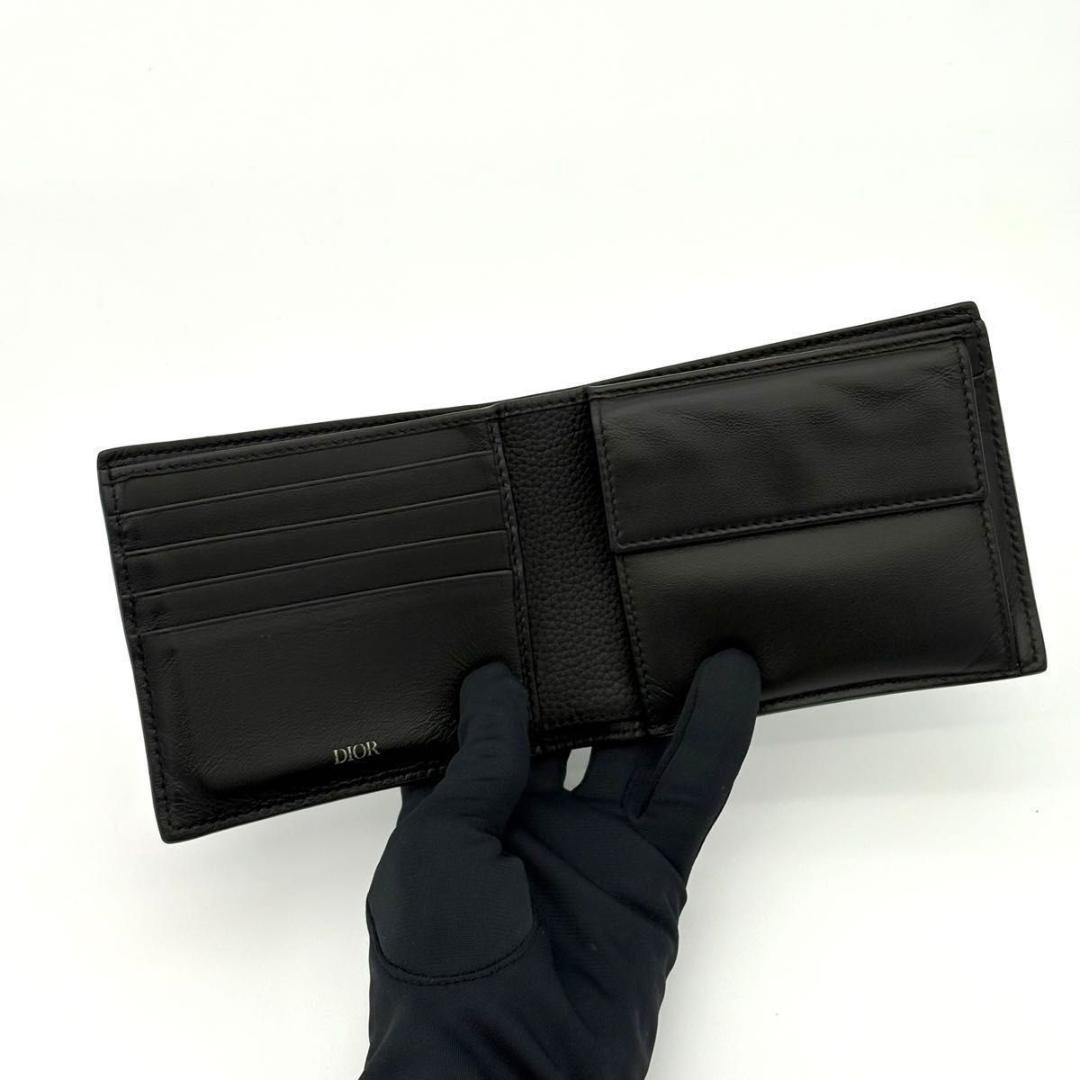 DIOR クリスチャン ディオール 折財布 CDアイコン 黒 ブラック 2553