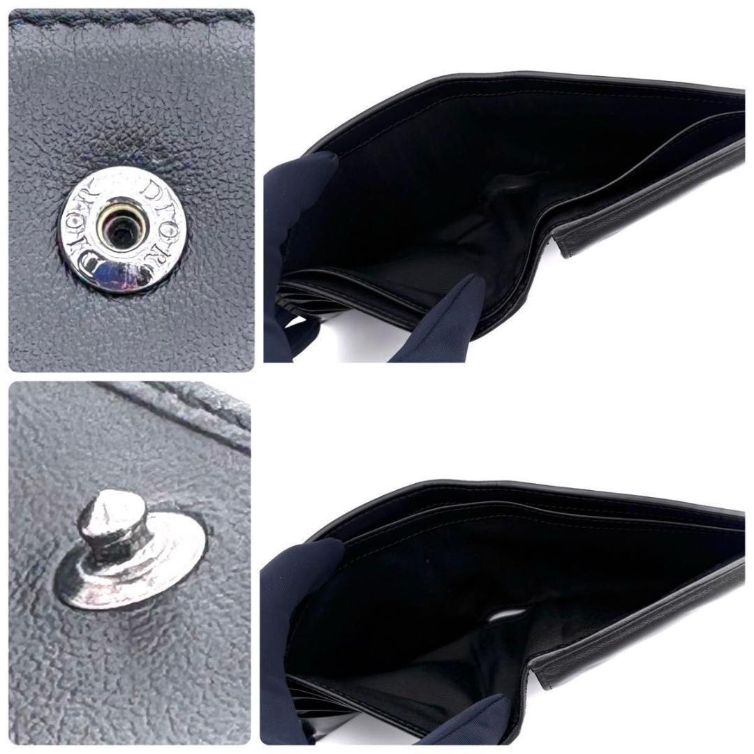 DIOR クリスチャン ディオール 折財布 CDアイコン 黒 ブラック 2553