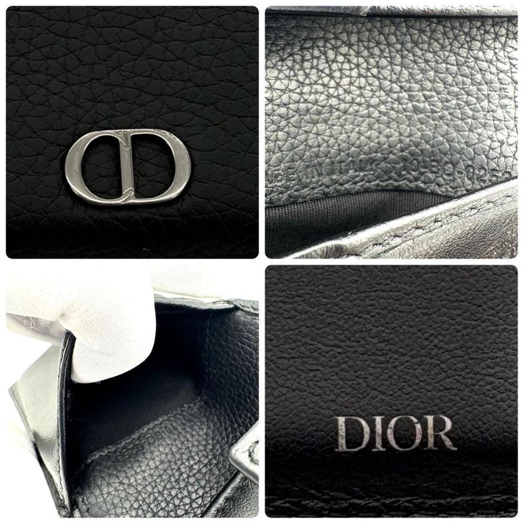 DIOR クリスチャン ディオール 折財布 CDアイコン 黒 ブラック 2553
