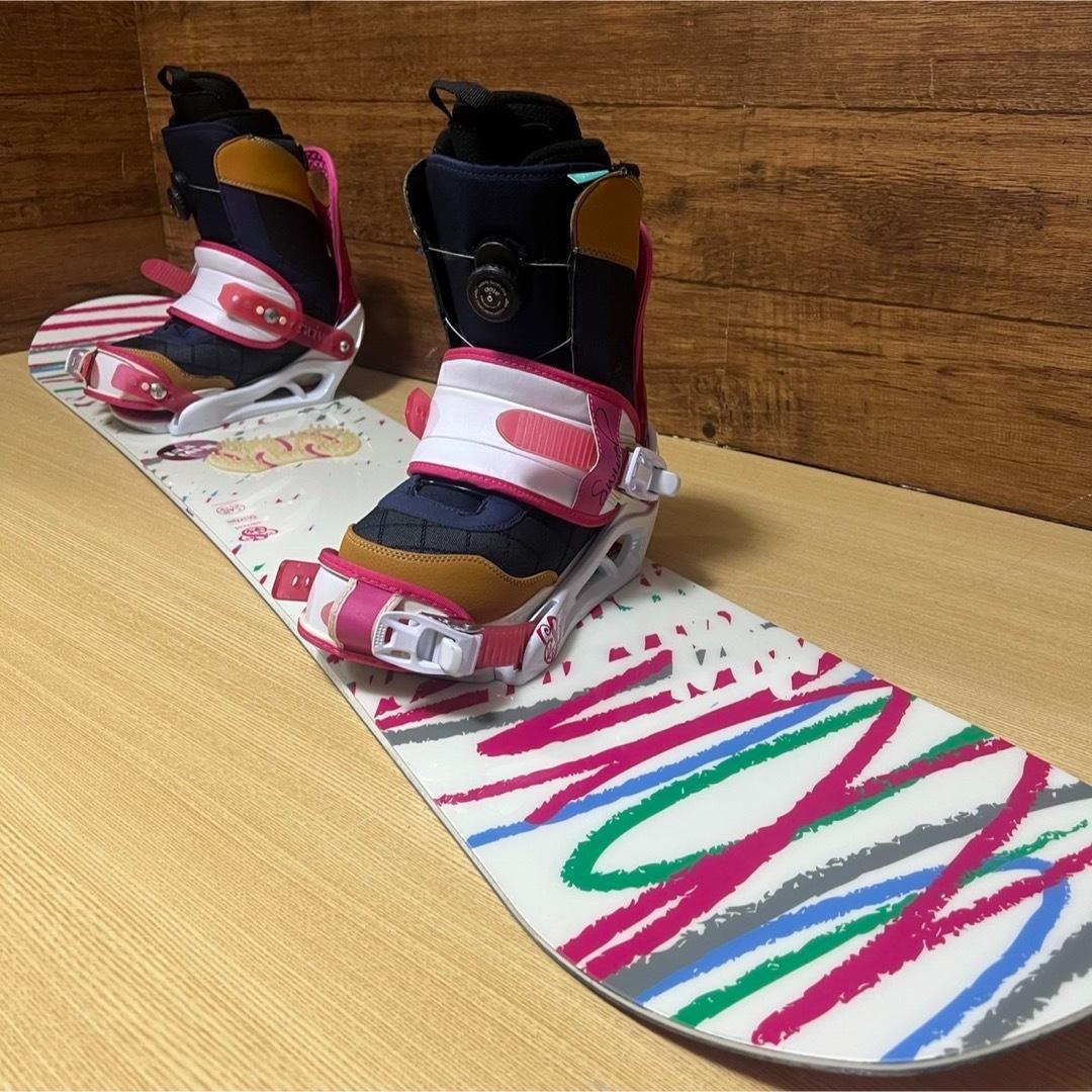 美品　SWIVEL レディース スノーボード 3点セット　146cm メンテ済