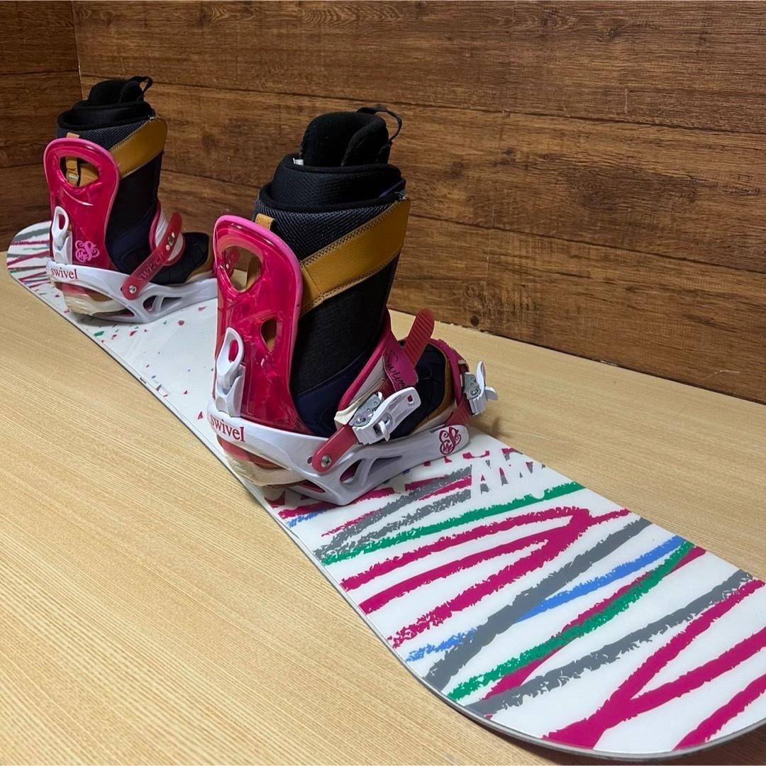 美品　SWIVEL レディース スノーボード 3点セット　146cm メンテ済