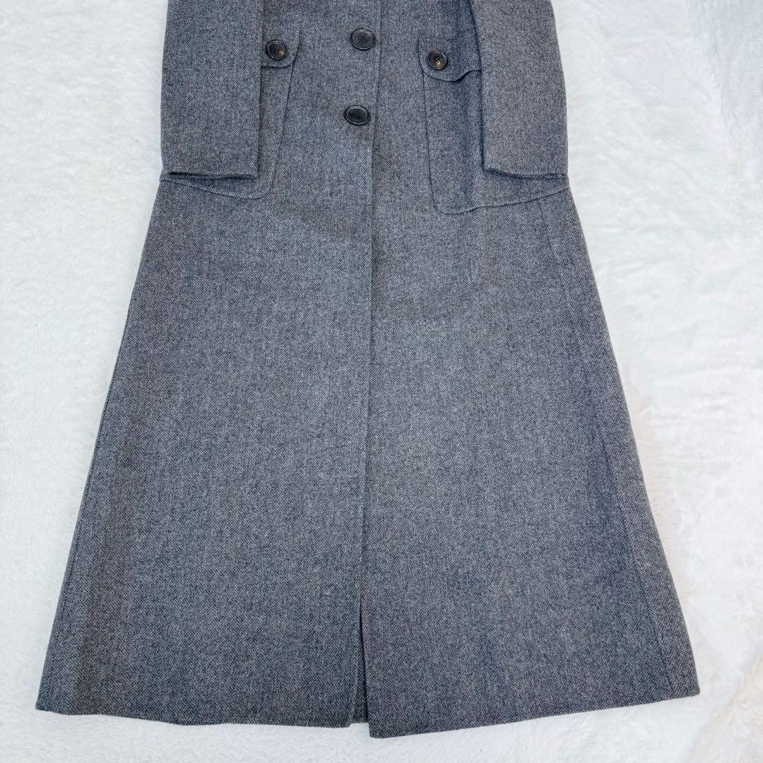 【極美品】マイケルコース　ロングコート　カシミヤ　フォックスファー　グレー　M