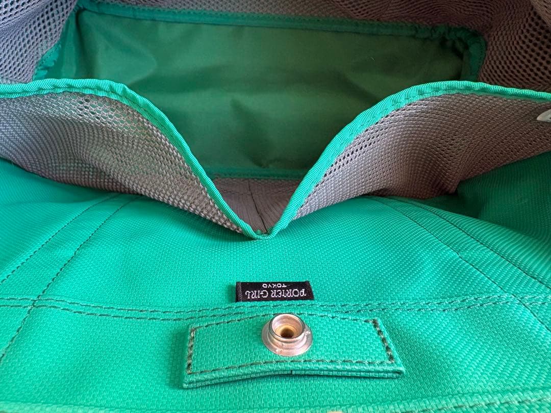 PORTER GIRL ボーイフレンドトート ネイビー×グリーン