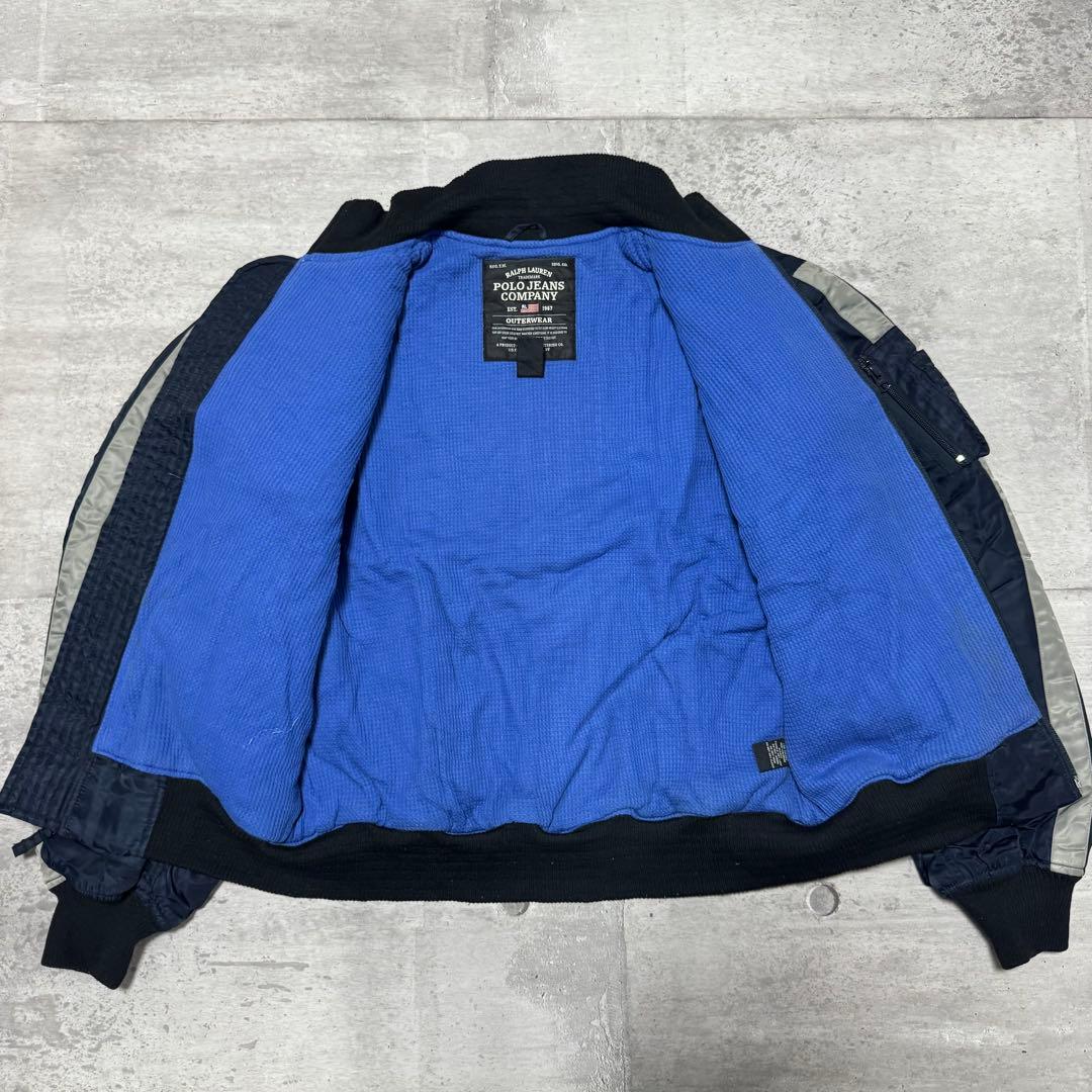 90s POLO JEANS フライトジャケット ネイビー ma-1 アメカジ