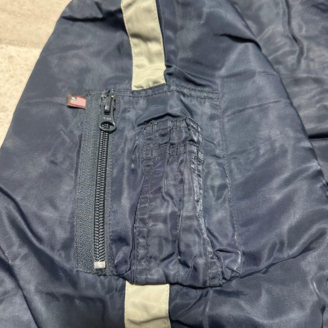 90s POLO JEANS フライトジャケット ネイビー ma-1 アメカジ