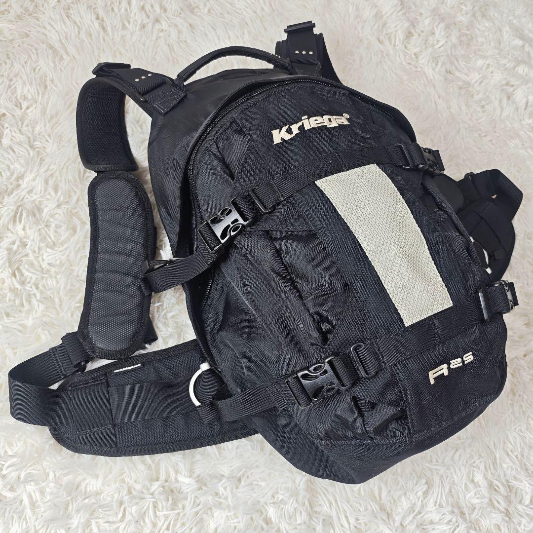 【美品】Kriega R25 バイク用 高耐久バックパック ブラック