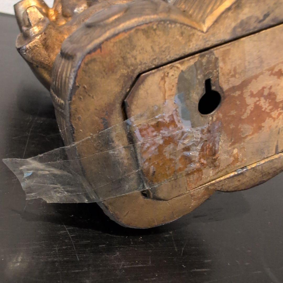 珍品　戦前　日本生命販促用・記念品　貯金箱　大黒天　金属製