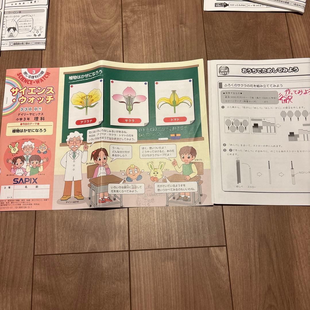 SAPIX 3年理科・社会　Daily Sapix 教材セット