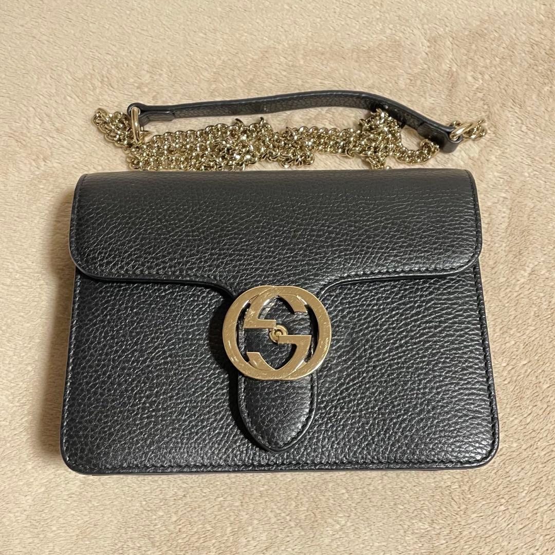 【値下げ中】GUCCI インターロッキング チェーンショルダーバッグ