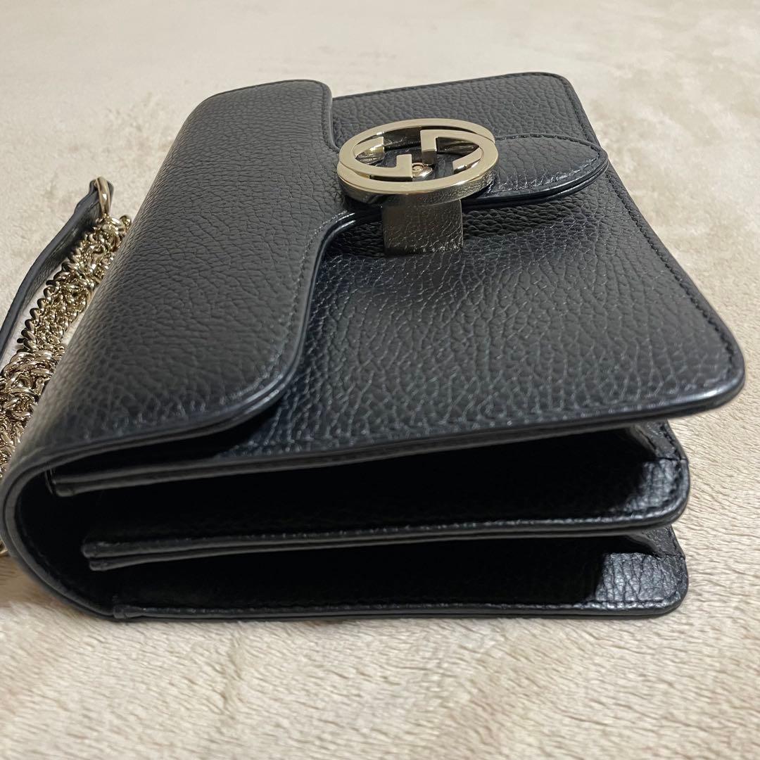 【値下げ中】GUCCI インターロッキング チェーンショルダーバッグ