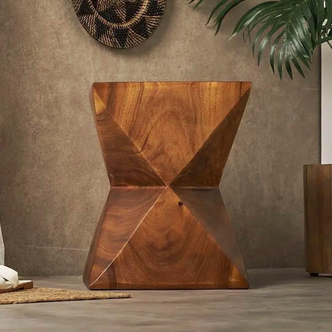 【お値引き品】レインツリー材 ローテーブル サイドテーブル 花台 木製 無垢材