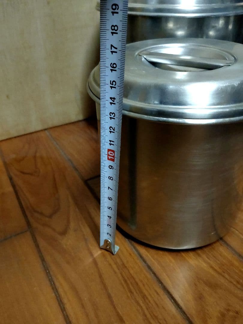 ステンレス製 蓋付き丸キッチンポット 業務用 厨房機器5個セット