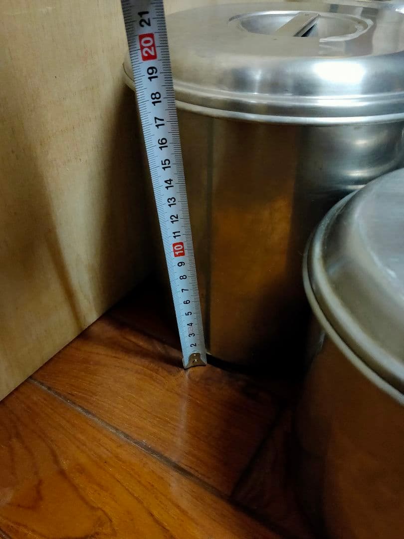 ステンレス製 蓋付き丸キッチンポット 業務用 厨房機器5個セット