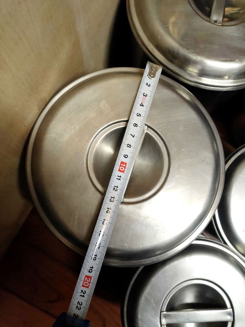 ステンレス製 蓋付き丸キッチンポット 業務用 厨房機器5個セット