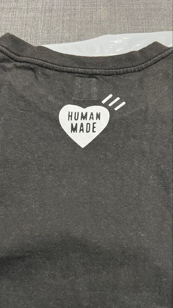 【ザク】HUMAN MADE 長袖カットソー ブラック(グレー)