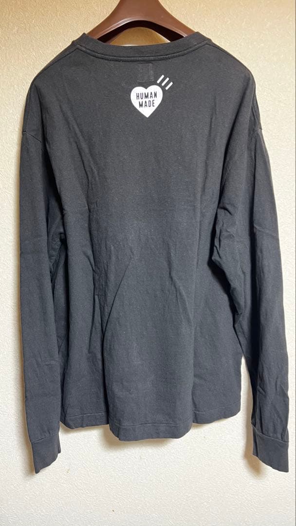 【ザク】HUMAN MADE 長袖カットソー ブラック(グレー)