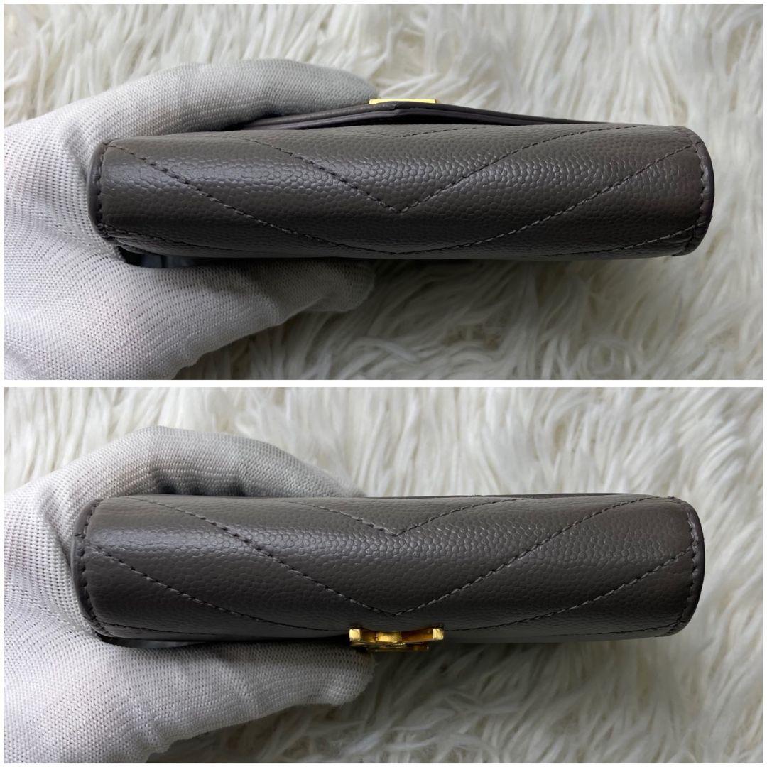 極美品✨サンローラン 三つ折り財布 YSL カサンドラ キャビアスキン