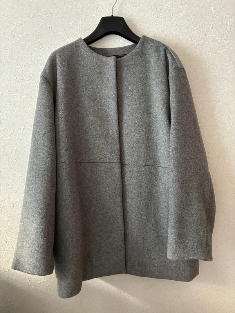 スーパーファインビーバークルーネックコート カラーグレーAサイズ34