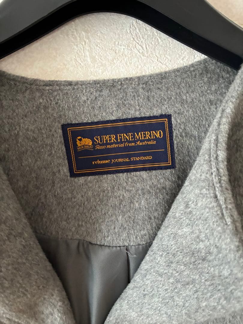 スーパーファインビーバークルーネックコート カラーグレーAサイズ34