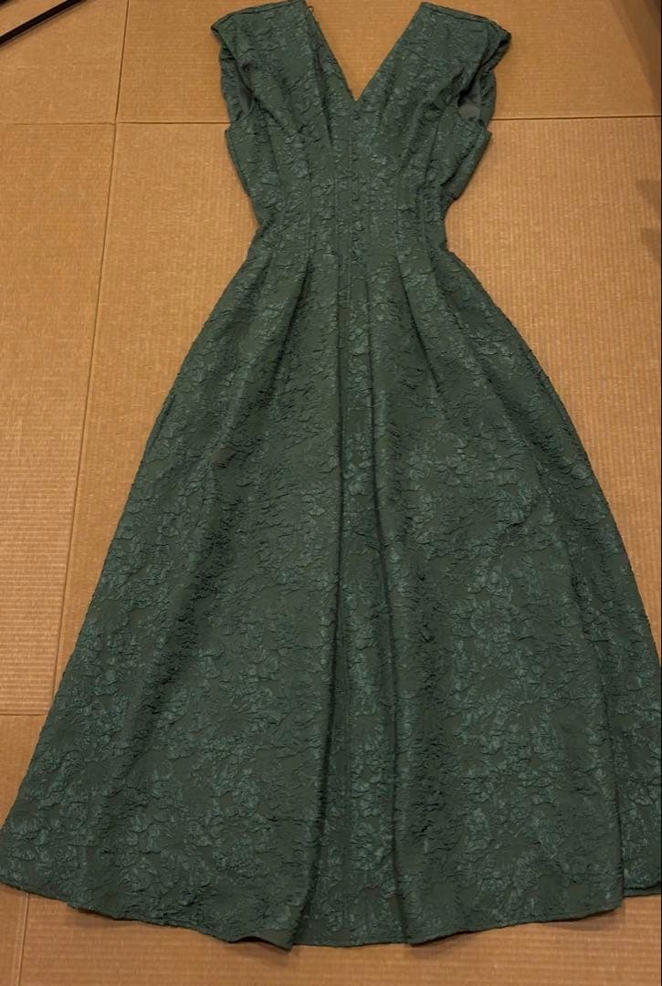 snidel オーバーショルダージャカードワンピース　首元リボン付　size1