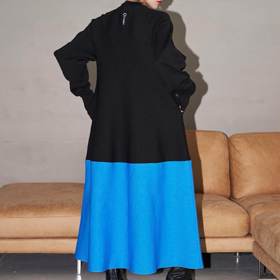 新品タグ付き✨OMMO TENT LINE KNIT OP バイカラーワンピース
