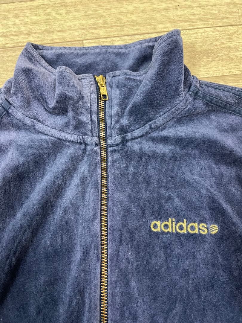 【美品✨希少】adidasネイビー ベロアトラックジャケットy2k グランジM
